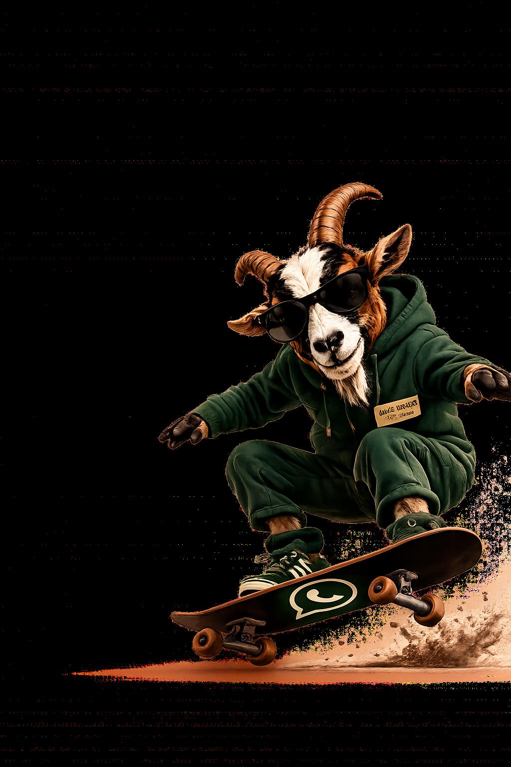 Goat skateboarding